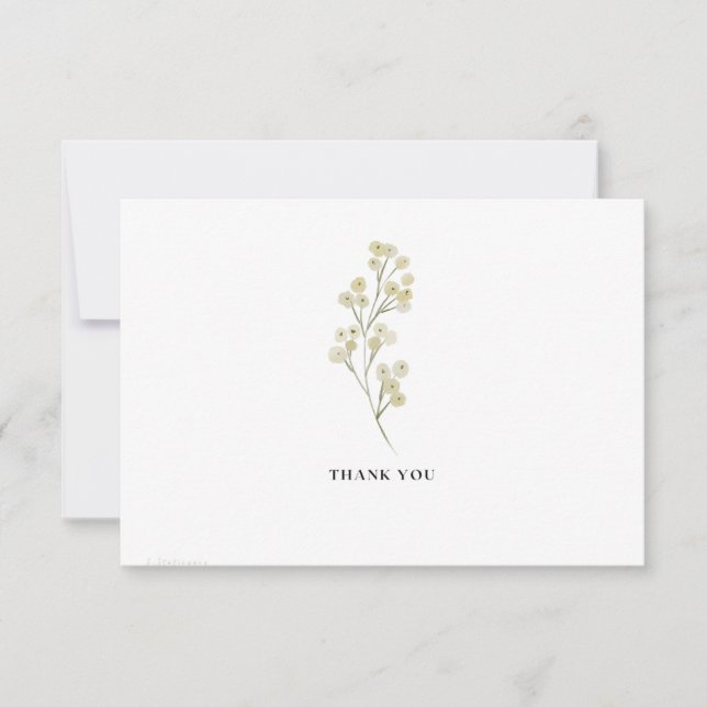 Minimalist Floral Thank You Card (Front)
