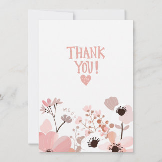 Minimalist Floral Thank You Card