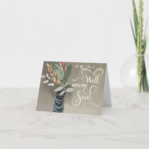 Minimalist floral vase It is well Card