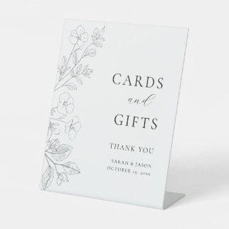 Minimalist Floral Wedding Cards & Gifts Sign