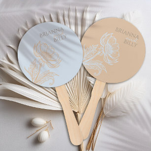 Minimalist Floral Wedding Fan