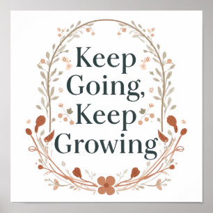 Minimalist Floral Wreath Positive Affirmation Poster