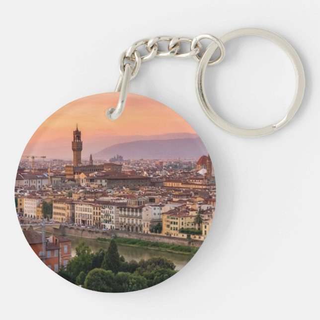 Minimalist Florence Italy Aesthetic Keychains (Back)