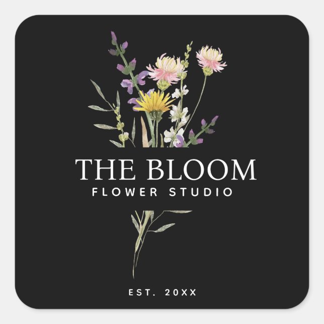Minimalist Florist Flower Bouquet Label (Front)