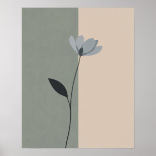 Minimalist flower art for home poster