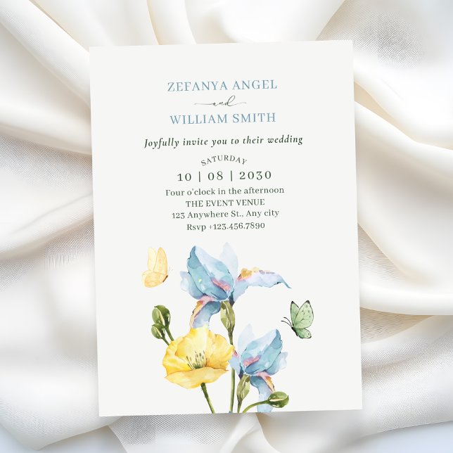 Minimalist flower bouquet wedding invitation (Creator Uploaded)