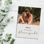 Minimalist Flower girl proposal photo card<br><div class="desc">Will you be my flower girl? Modern,  simple and clean: adopt this minimalist handwritten design for your wedding stationery. Fully customizable colours.</div>