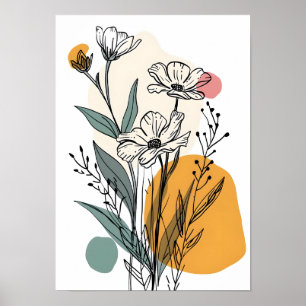Minimalist Flower Line Art Poster