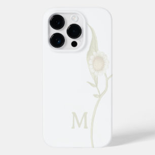 Minimalist Flower Monogram White Case-Mate iPhone 14 Pro Case