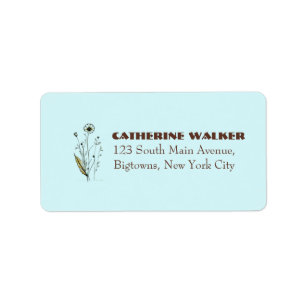 MINIMALIST FLOWERS AND WEEDS DESIGN RETURN ADDRESS LABEL