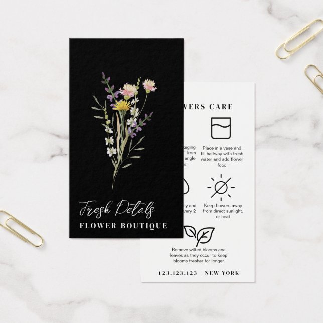 Minimalist Flowers Care Florist Card (Office)
