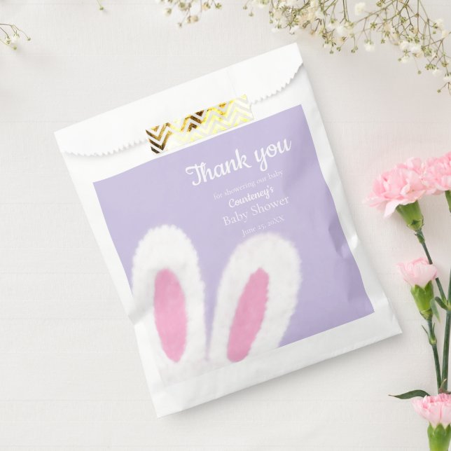 Minimalist fluffy bunny baby shower favour bag (Sealed)