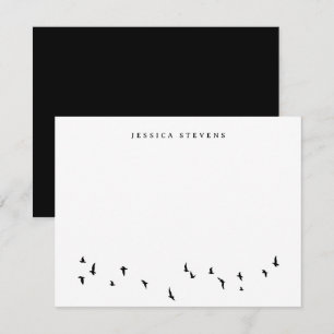 Minimalist Flying Birds Personalized Stationery Card