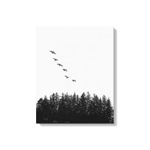 Minimalist Flying Geese and Pine Tree Monochrome