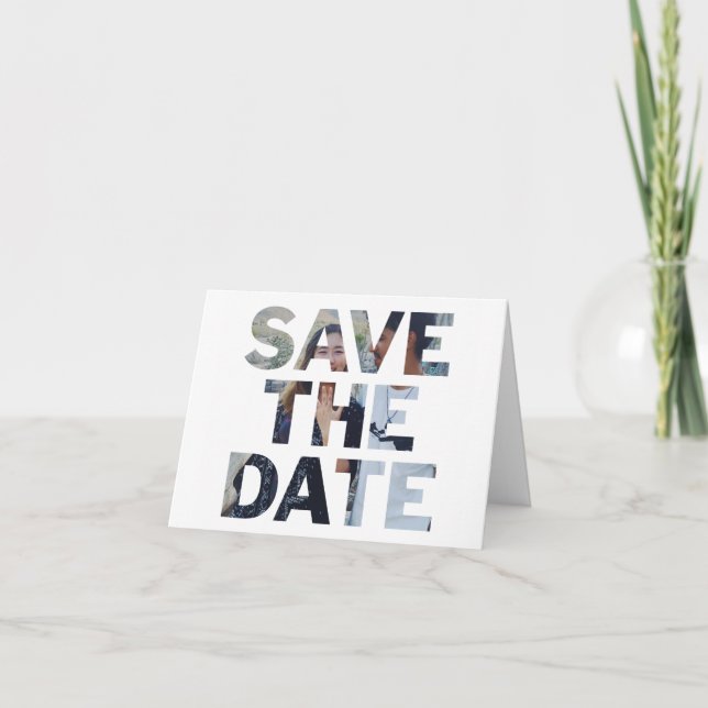"Minimalist" - Folded Save the Date Card (Front)
