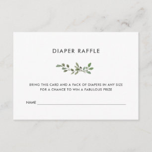 Minimalist Foliage   Baby Shower Diaper Raffle Enclosure Card