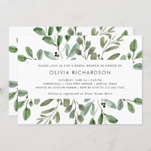 Minimalist Foliage   Bridal Brunch Invitation