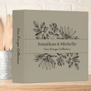 Minimalist Foliage Couples Recipe Binder