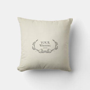 Minimalist  Foliage Frame custom Text Throw Pillow