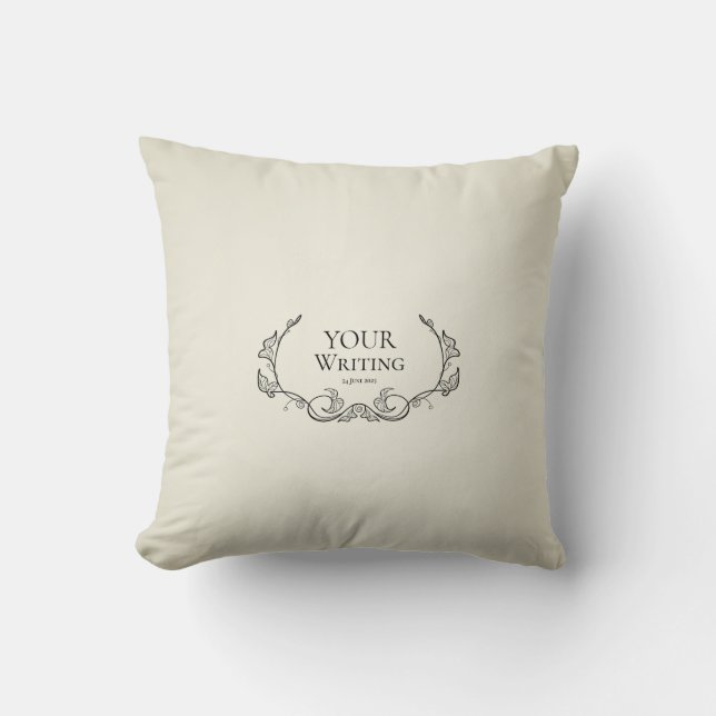 Minimalist  Foliage Frame custom Text Throw Pillow (Front)