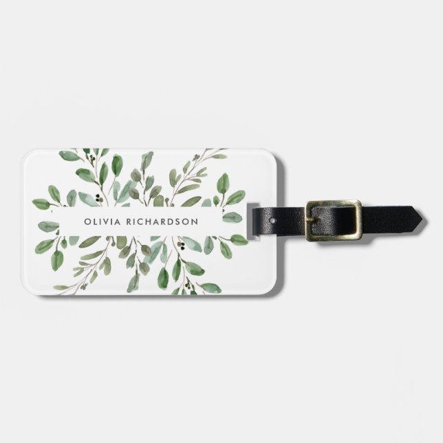 Minimalist Foliage Luggage Tag (Front Horizontal)