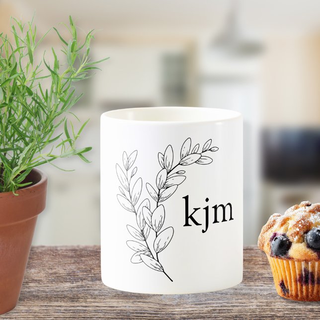 Minimalist Foliage Monogram  Coffee Mug (Creator Uploaded)