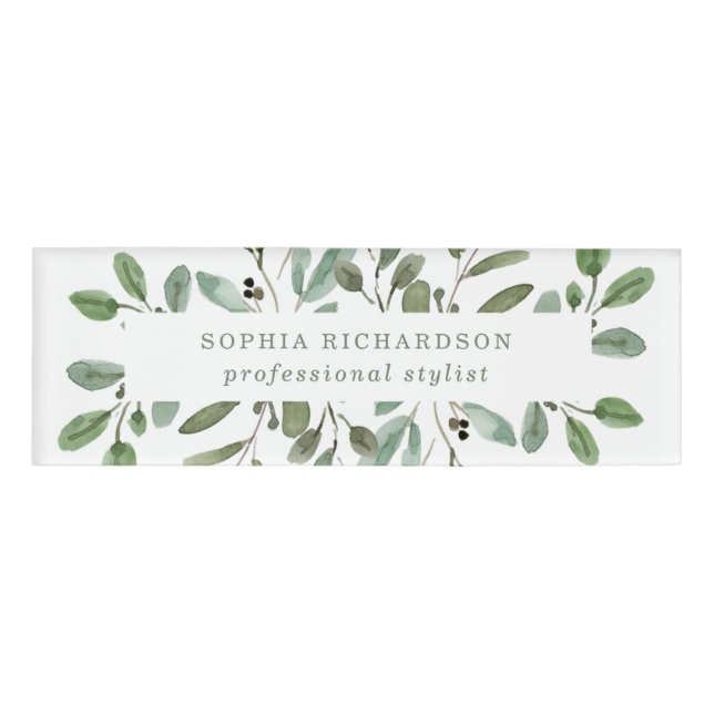 Minimalist Foliage Name Tag (Front)