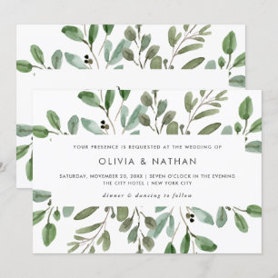 Minimalist Foliage Wedding Invitation