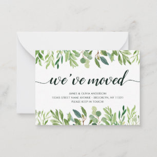 Minimalist Foliage We've Moved New Address Moving Card