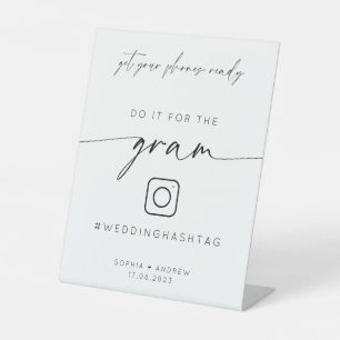 Minimalist For The Gram Sign Wedding Hashtag