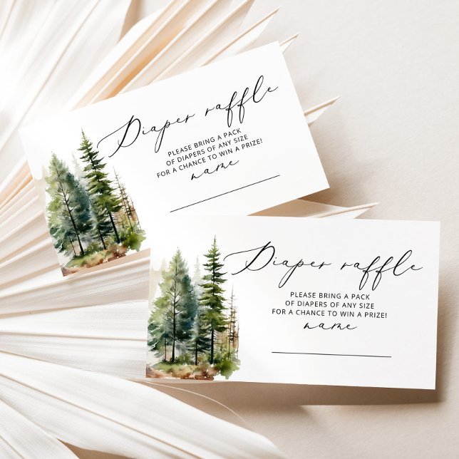 Minimalist forest Diaper raffle ticket Enclosure Card (Creator Uploaded)