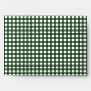 Minimalist Forest Green Gingham Envelope
