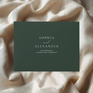 Minimalist Forest Green Wedding Welcome Sign Envelope