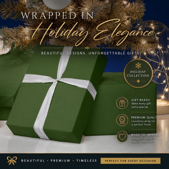 Minimalist Forest Green Wrapping Paper (Creator Uploaded)