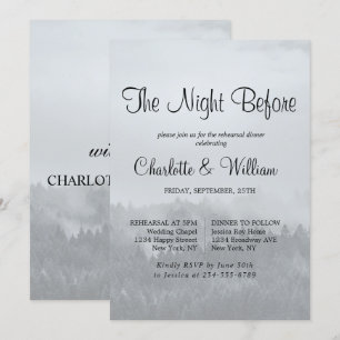 Minimalist Forest Rustic Woodland Rehearsal Dinner Invitation