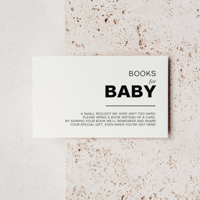 Minimalist Formal Baby Shower Book Request  Enclosure Card (Creator Uploaded)
