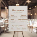 Minimalist Formal Brown Wedding Bar Menu  Poster<br><div class="desc">This minimalist formal brown wedding bar menu is perfect for a rustic wedding. The design features a beautiful font in a brown background to embellish your event.</div>