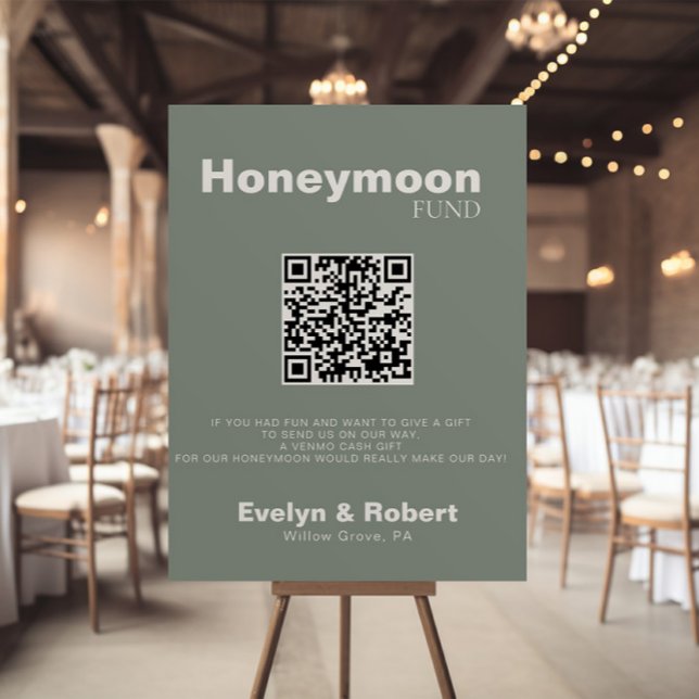 Minimalist Formal Green Wedding Honeymoon Fund  Poster (Creator Uploaded)