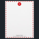 Minimalist Formal Red Air Mail Monogrammed Custom Letterhead<br><div class="desc">Minimalist Formal Red Air Mail Monogrammed Custom Letter Head.</div>