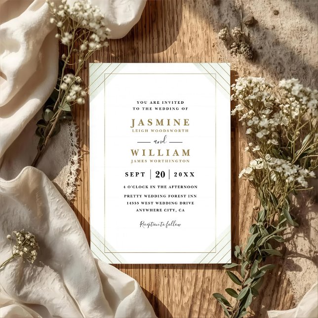 Minimalist Frame Line Elegant QR Code Wedding Invitation (Creator Uploaded)