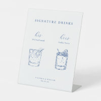 Minimalist French Blue Wedding Signature Drinks