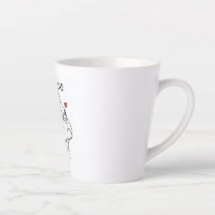 Minimalist French Bulldog "Best Dog Dad" Line Art  Latte Mug
