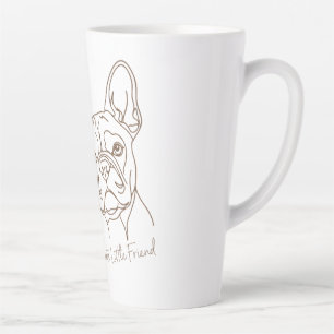 Minimalist French Bulldog Line Art - "Cute Little  Latte Mug