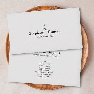 Minimalist French Teacher Business Card