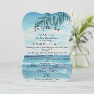 Minimalist From the Bar Wedding Bar Menu Card
