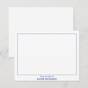 Minimalist From the desk of Square Border Blue Card