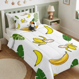 Minimalist fruity Banana Tropical Fruit Design Sherpa Blanket