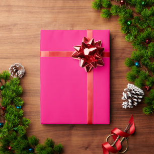 Minimalist fuchsia hot pink solid plain modern wrapping paper