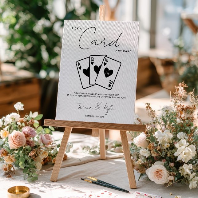 Minimalist Fun Pick a Card Wedding Guestbook (Minimalist Fun Pick a Card Wedding Guestbook sign)