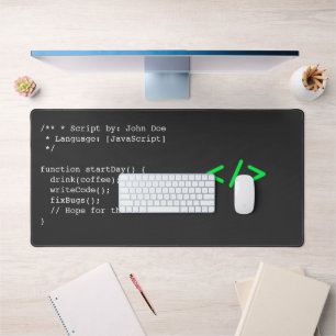 Minimalist function startDay() Developer Joke Desk Mat